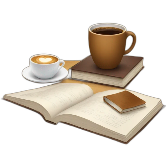 Table with coffee and book emoji