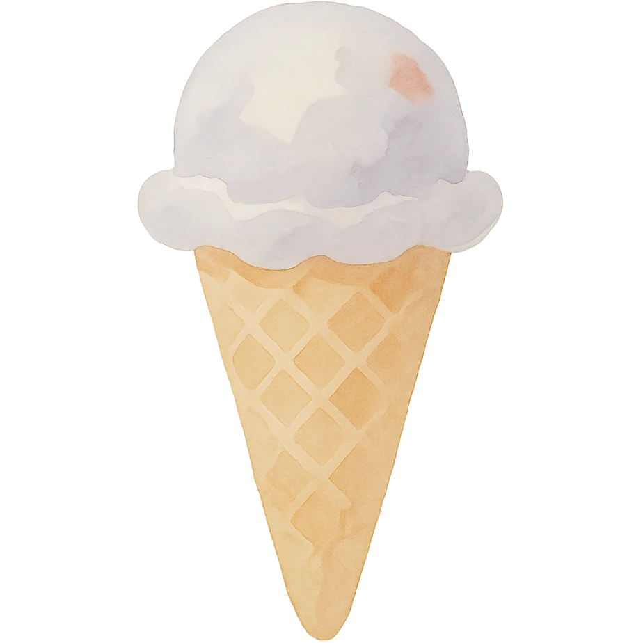 sorvete ice cream in watercolor art style emoji