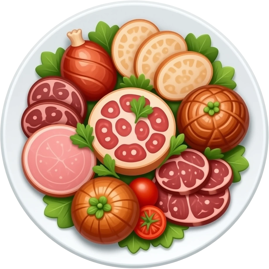 all types of meat on plate emoji
