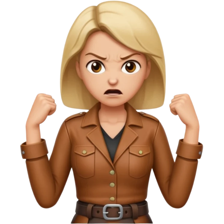 mom with a belt in her hands and an angry expression on her facd emoji