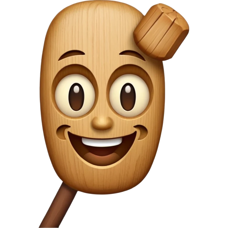 Wooden stick with a face emoji