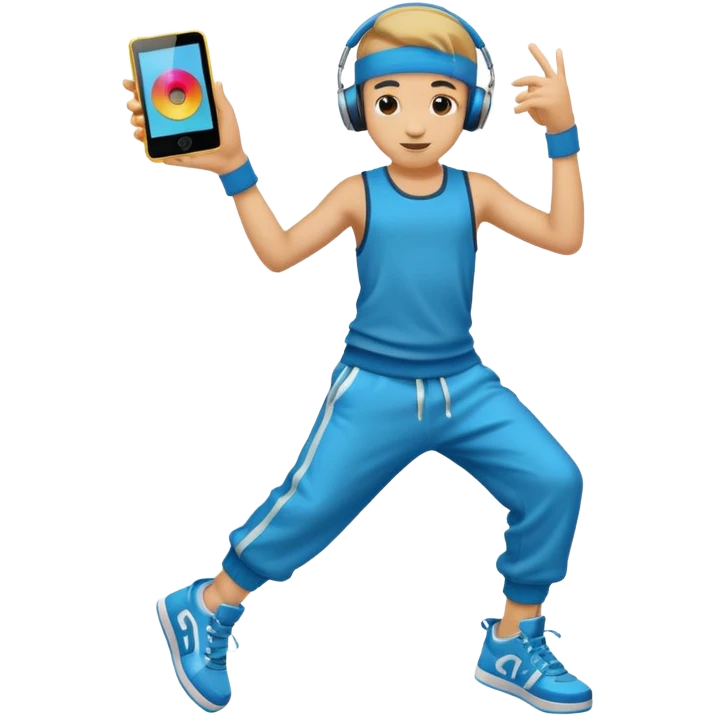 street dancer boy with music player emoji