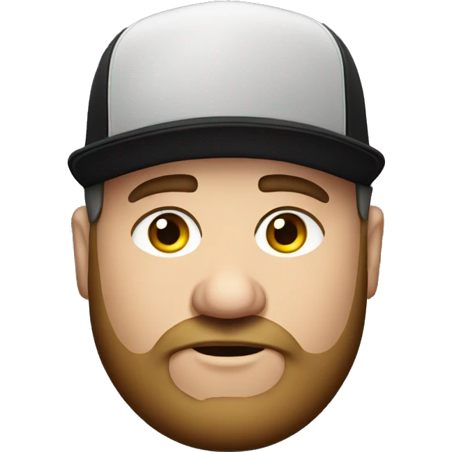 Fat Jewish man in his 30s wearing black trucker hat  emoji