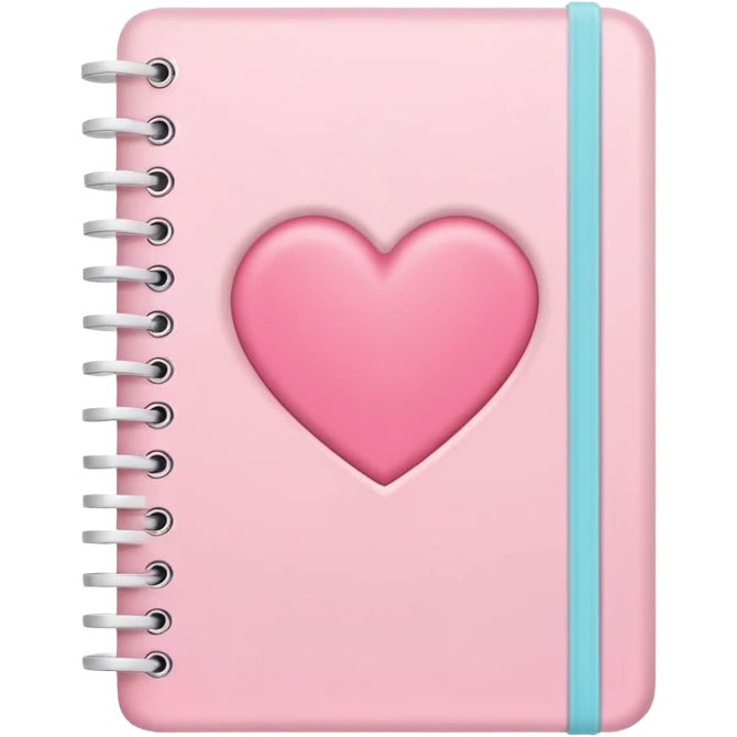 cute pastel pink to-do notebook with a heart emoji