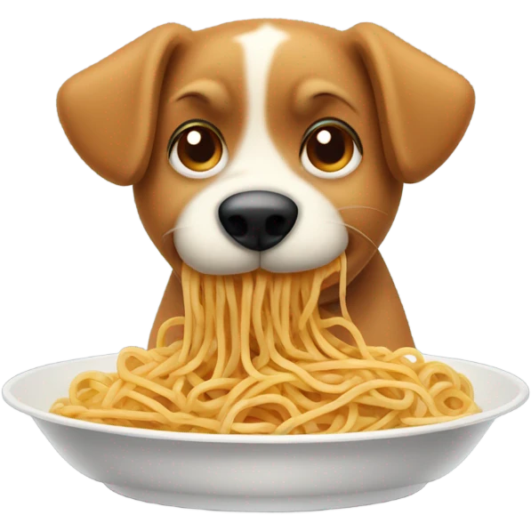 Dog eating spaghetti emoji