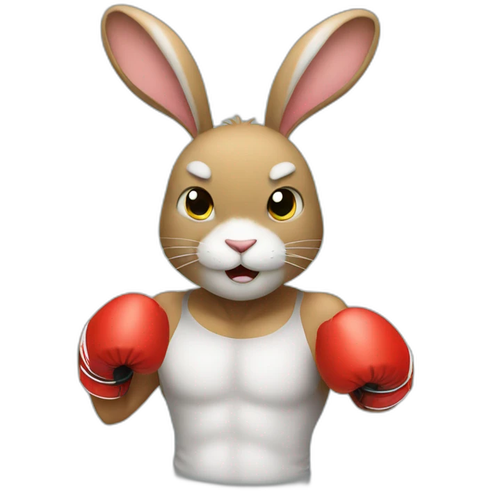 Rabbit boxing emoji