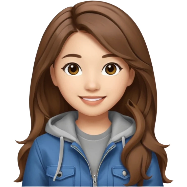 Create a realistic portrait of Pokimane smiling in stylish casual outfit. emoji