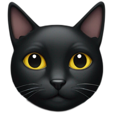 Black cat with one White dot under head  emoji