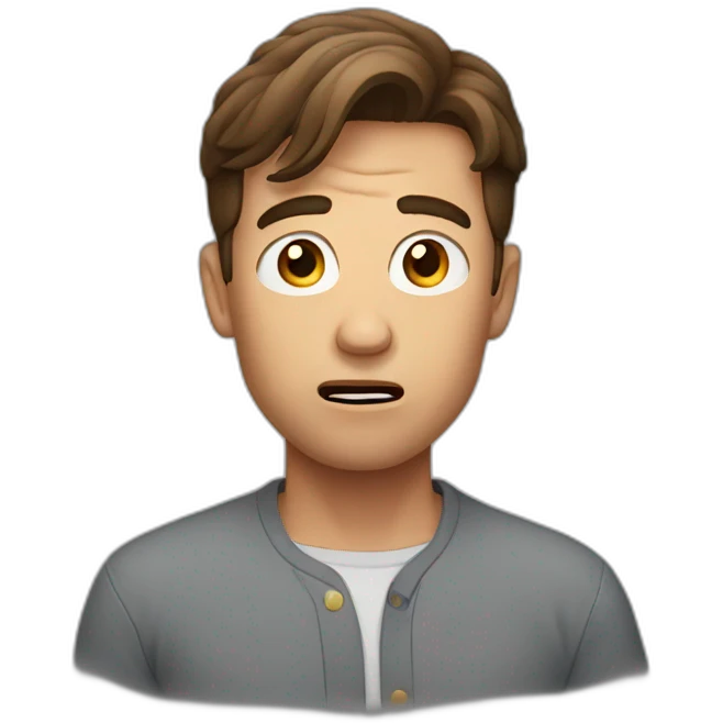 man with brown hair Shocked emoji
