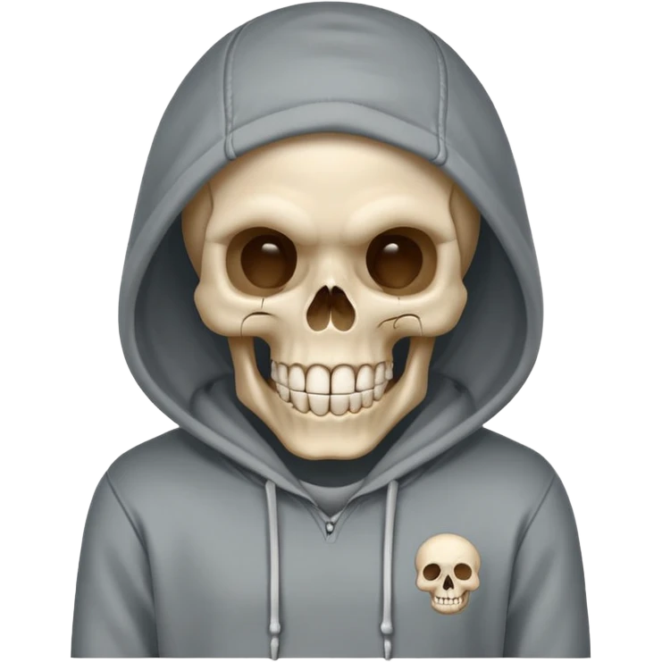 Laughing empty skull in a hoodie emoji