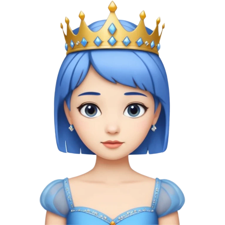 Princess with short blue hair emoji