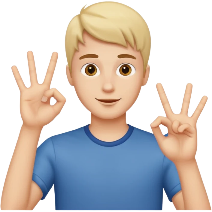 Un jeune homme qui fait le signe jul emoji
