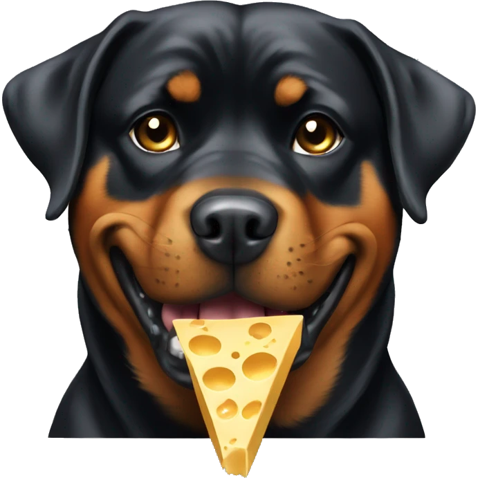 Rottweiler eating cheese emoji
