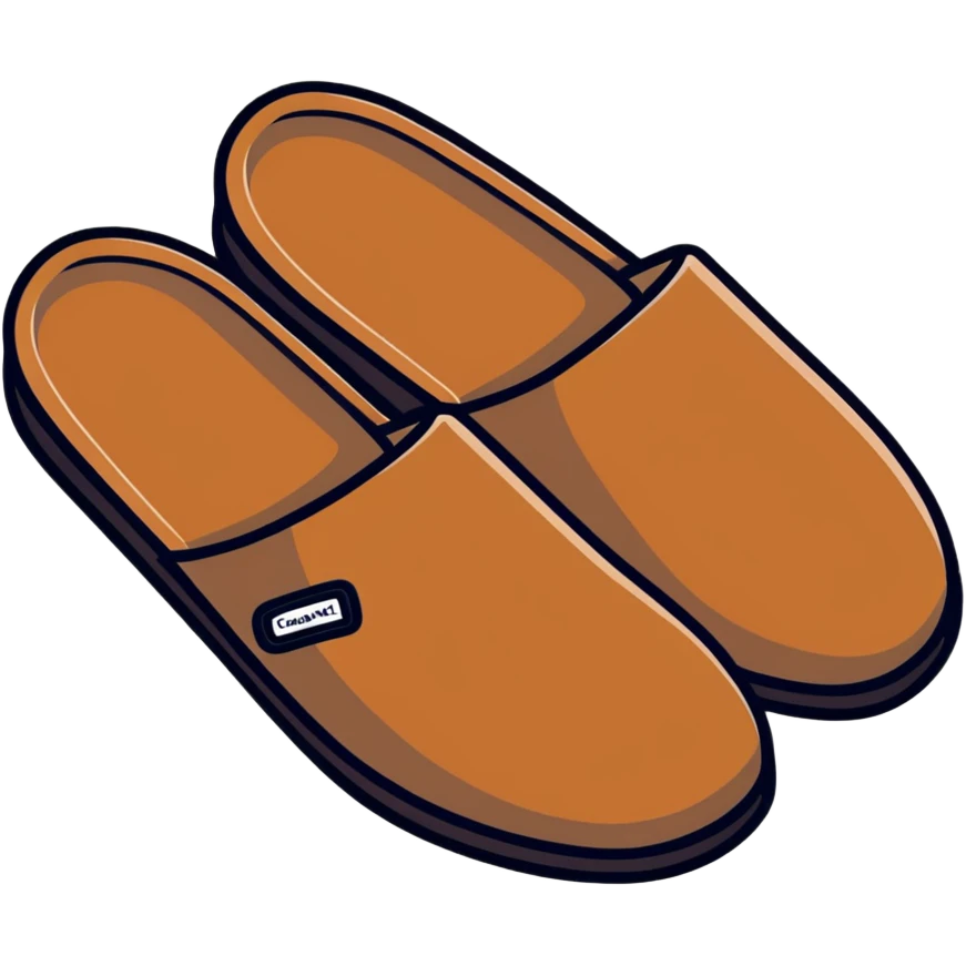 coffee brown house slippers emoji