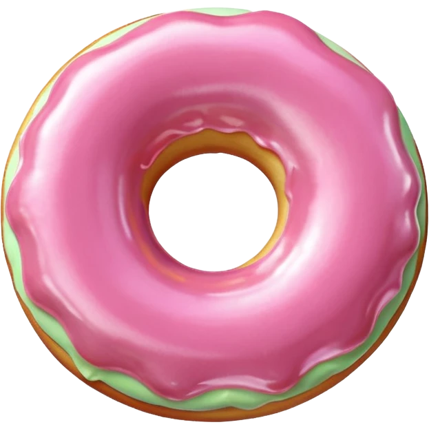 light pink metallic 3d donut shape emoji