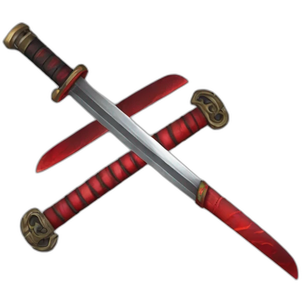 red Cursed dual katanas emoji