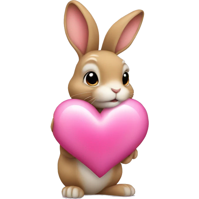 Rabbit with pink heart emoji