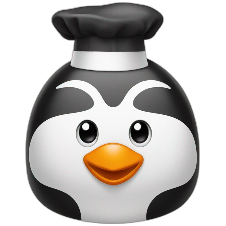penguin with a chef's hat emoji