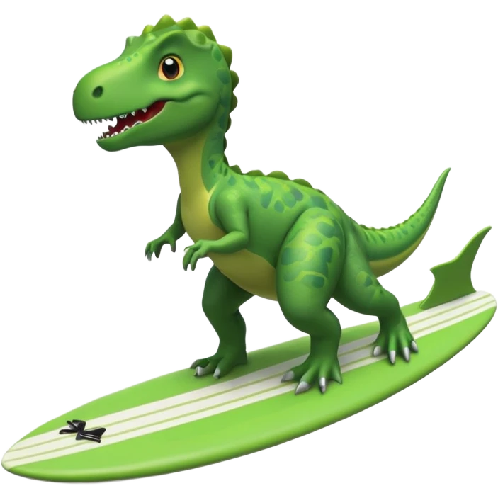 Dinosaur on a surfboard emoji