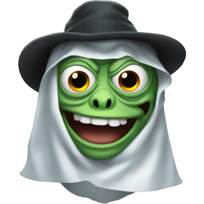 Pepe helloween a frightening ghost emoji