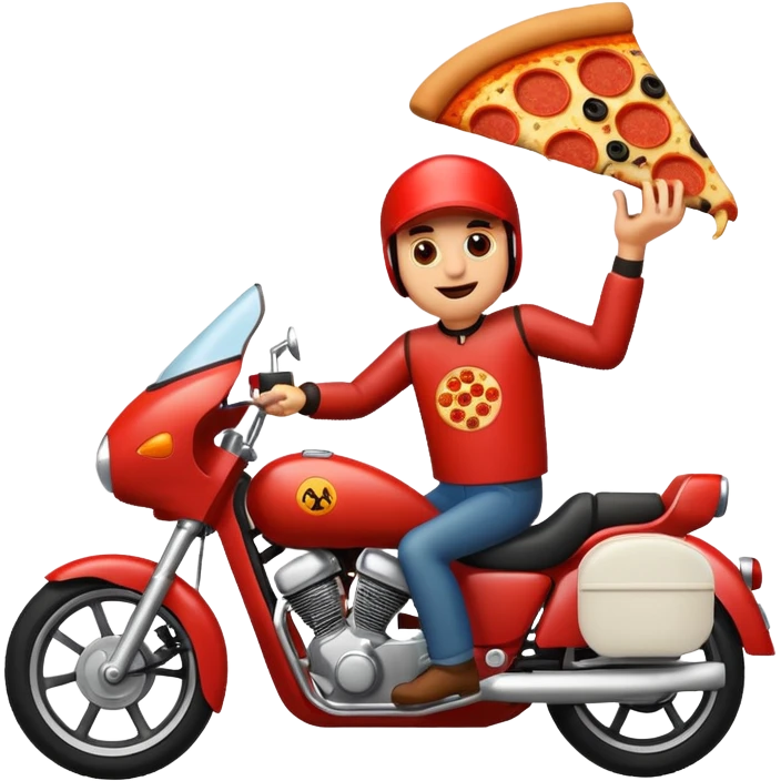 Pizza riding a motorcycle  emoji