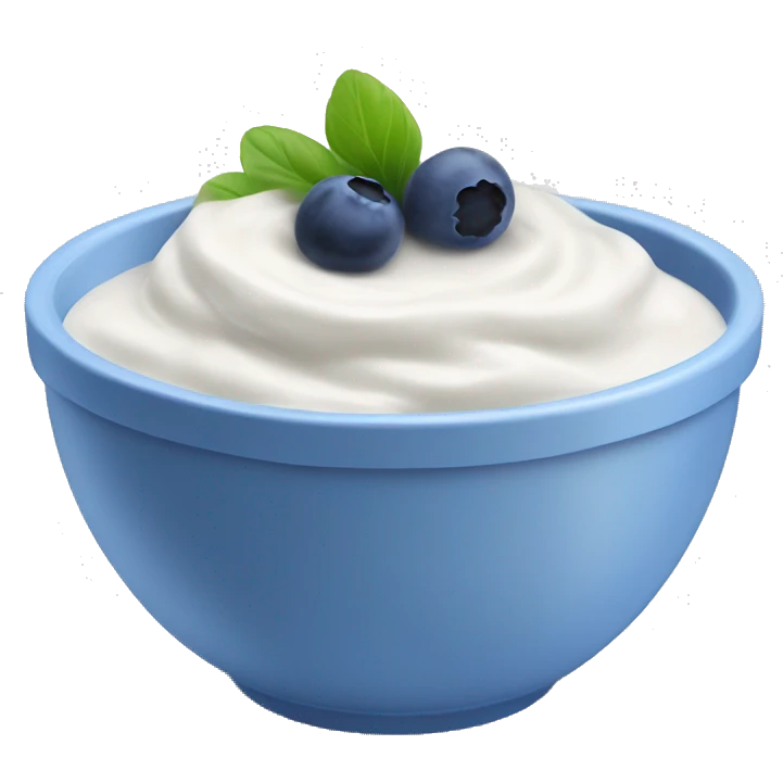 Yogurt bowl with blueberries emoji