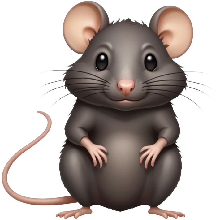 Black rat wearing Marcel and sweaty emoji