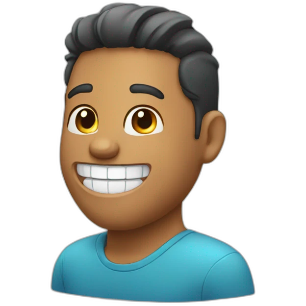 man smiling with teeth grill emoji