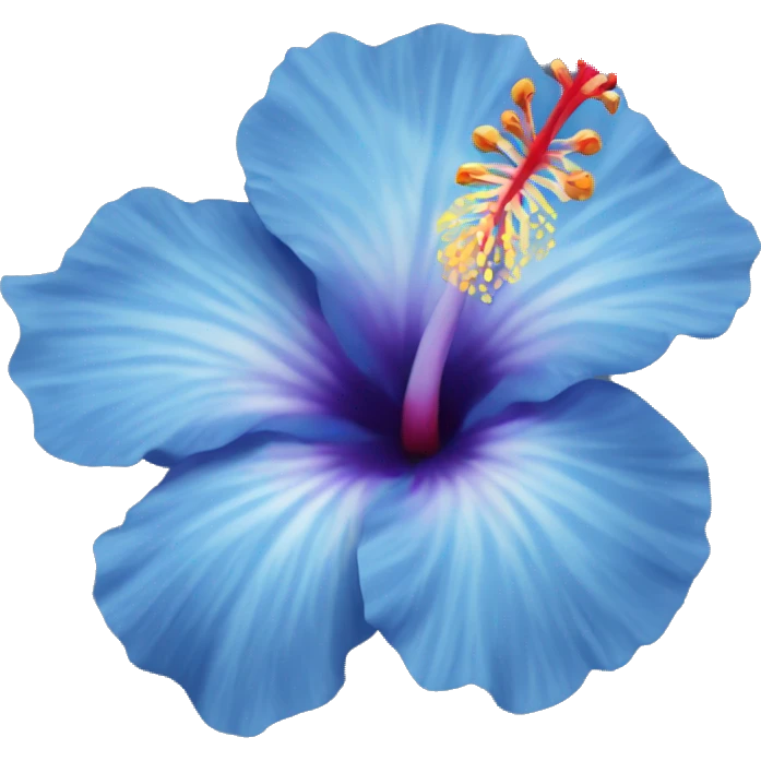 blue hibiscus emoji