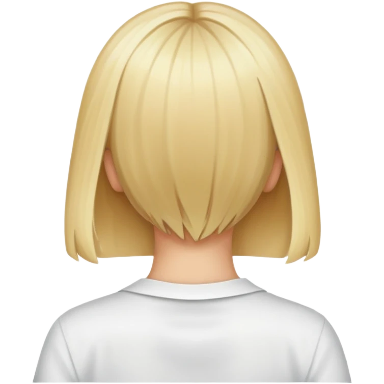 Blond girl back of head in white shirt emoji