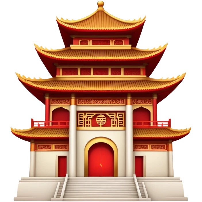 Abstract Chinese architecture symbol, conceptual design, iconic representation emoji
