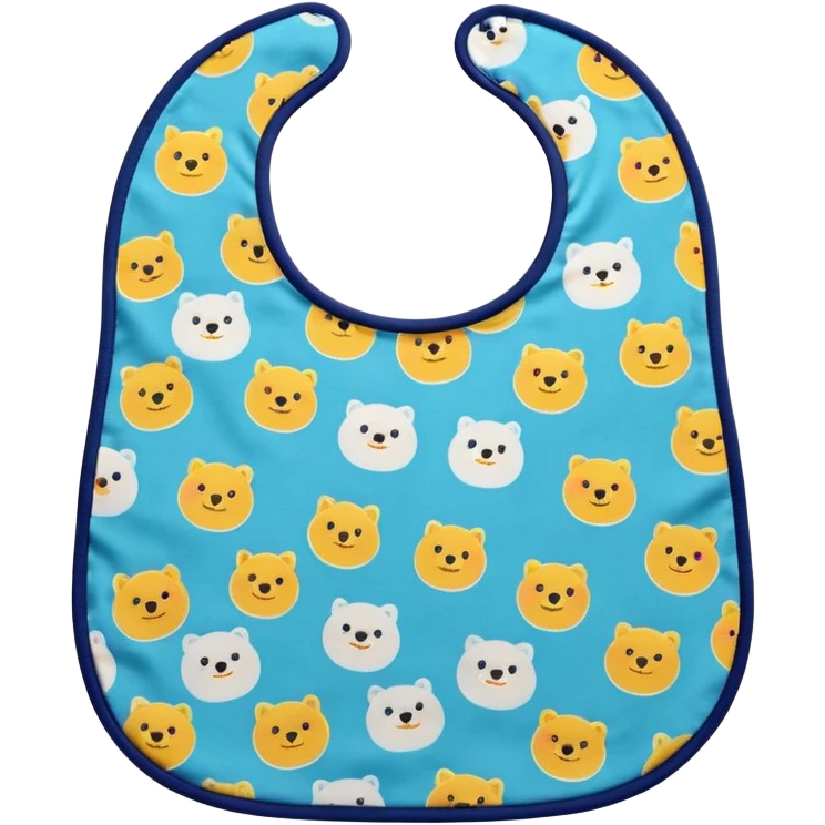 a baby bib with a cute pattern emoji