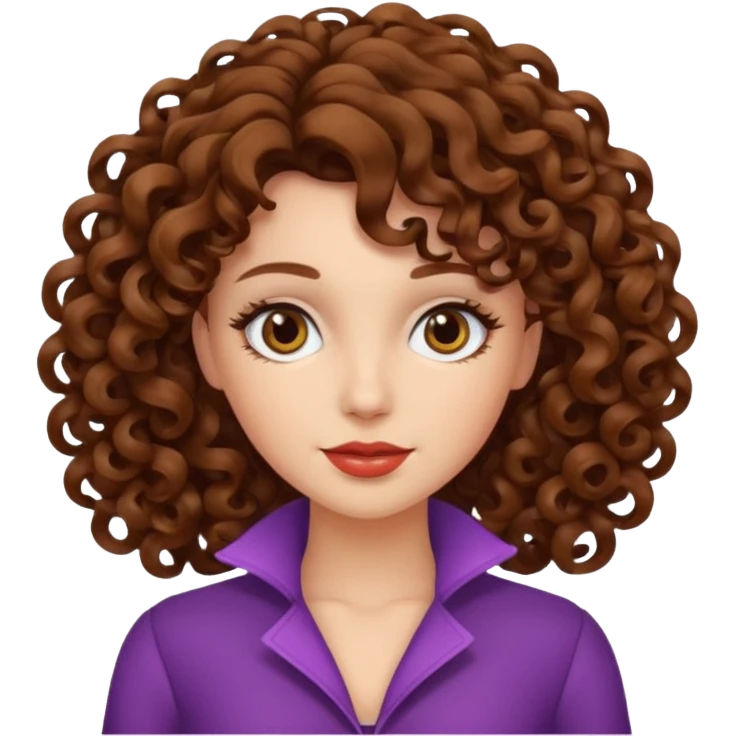 Mulher de cabelo cacheado coquete emoji