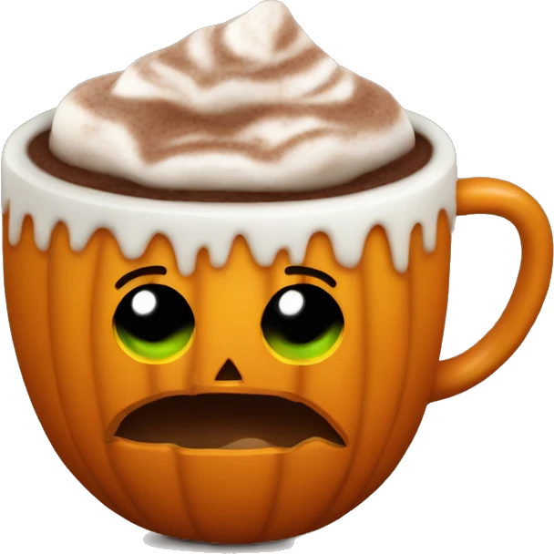 Hot cocoa in a pumpkin-shaped cup emoji