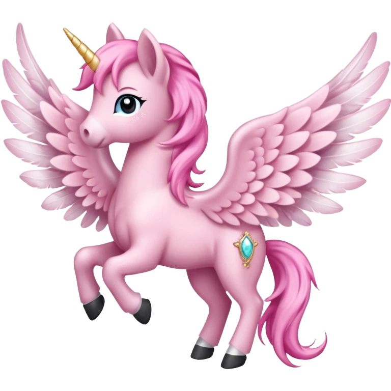 Sparkly, little, soft pink, pony wings no pony only wings. Only left and right wings  emoji