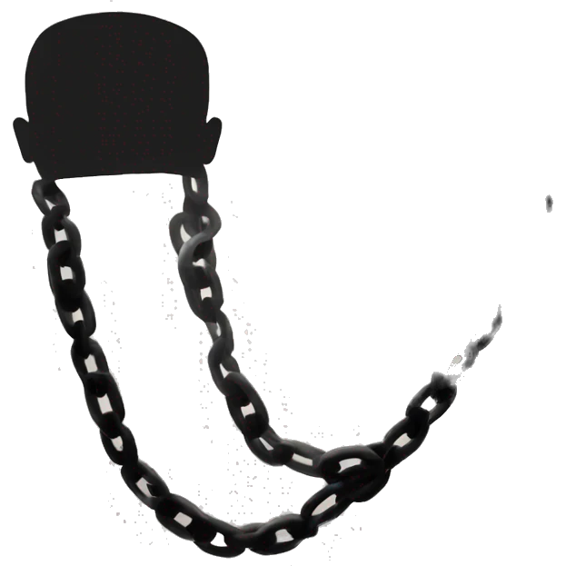 silhouetted humanoid with a chain around its neck emoji