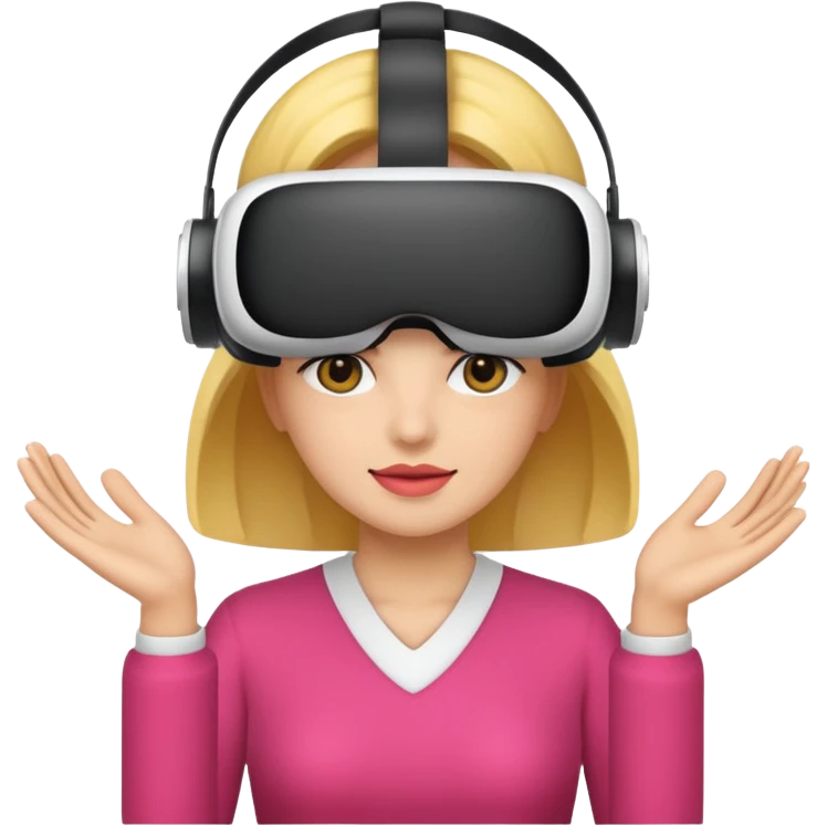 VR wearing woman emoji