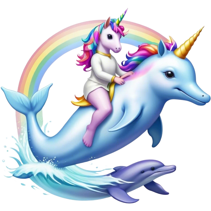 Unicorn riding dolphin emoji