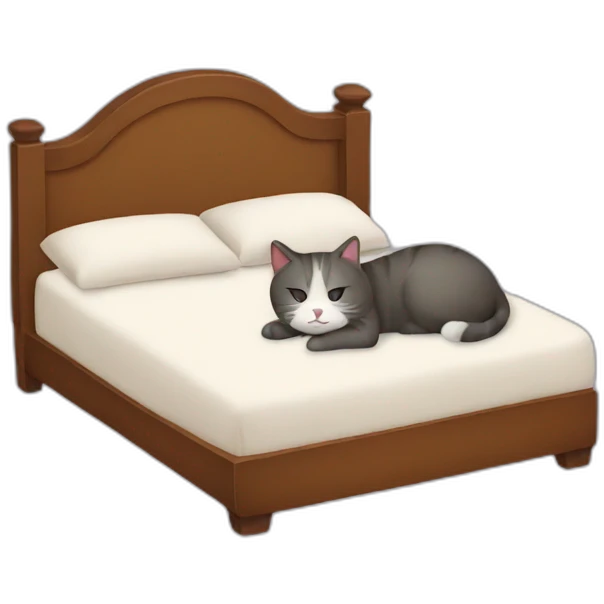 Bed with cat sleeping in it emoji