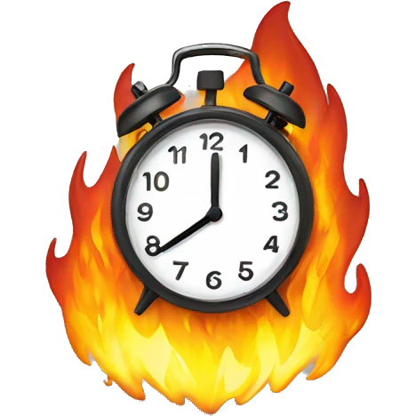 timer clock on fire emoji