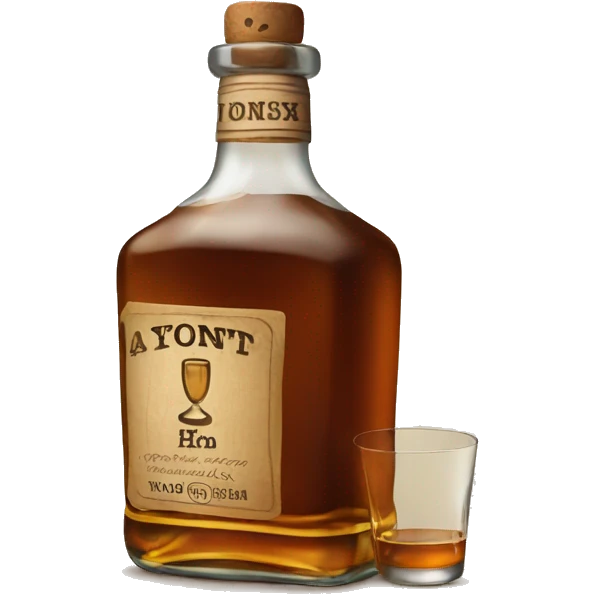 A bottle of whiskey with glass  emoji