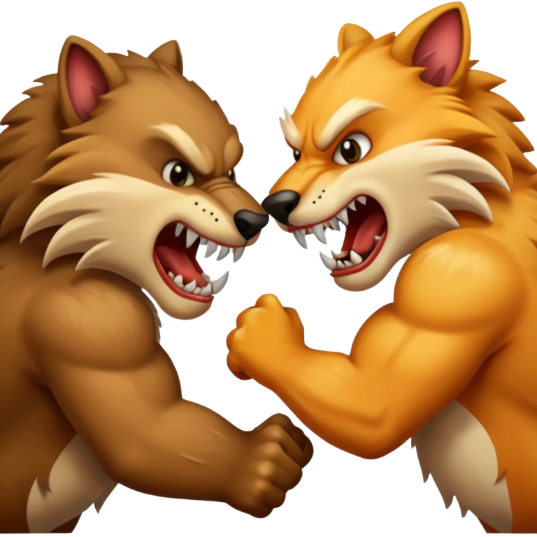 brutal fight between two animal emoji