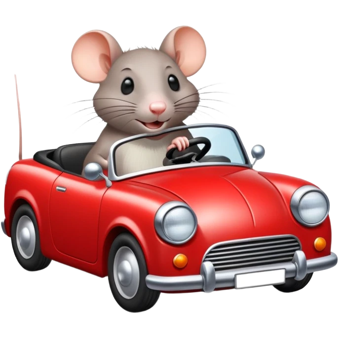 Ratón en coche  emoji