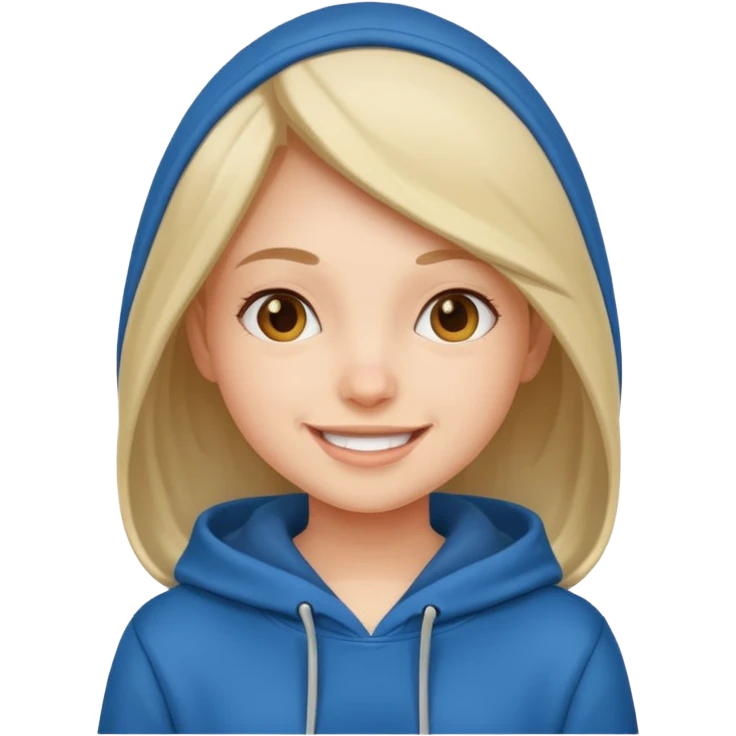 happy girl wearing hoodie emoji