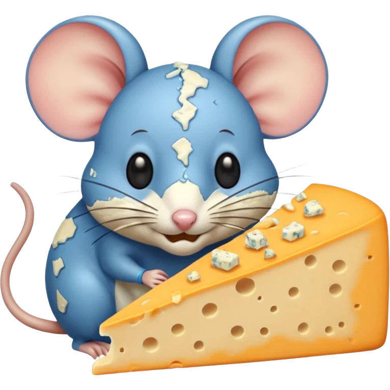 Mouse eating cheese and Blue cheese  emoji