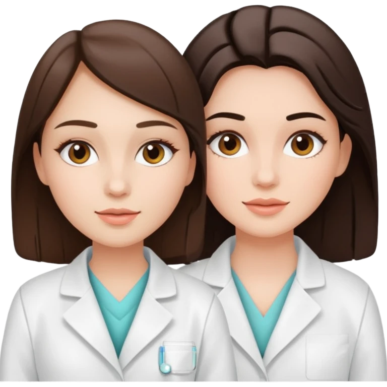 girl brunette getting a facial by a cosmetic esthetician emoji