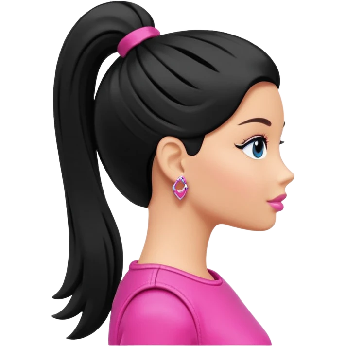 Barbie ponytail silhouette in solid color emoji
