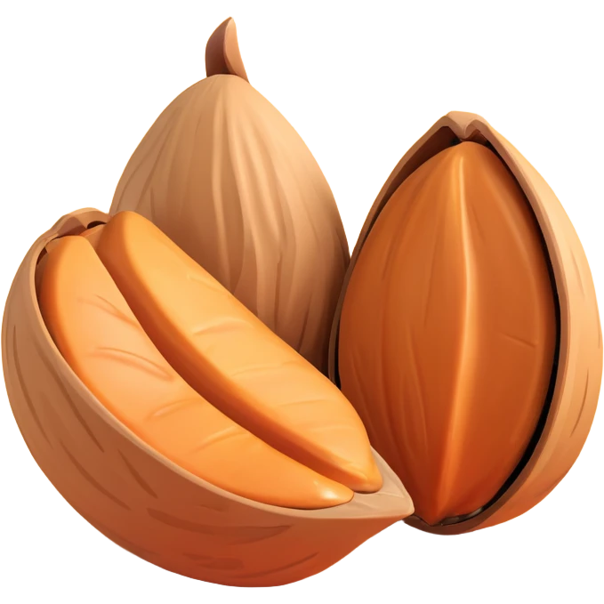 almond with cracked shell, realistic emoji
