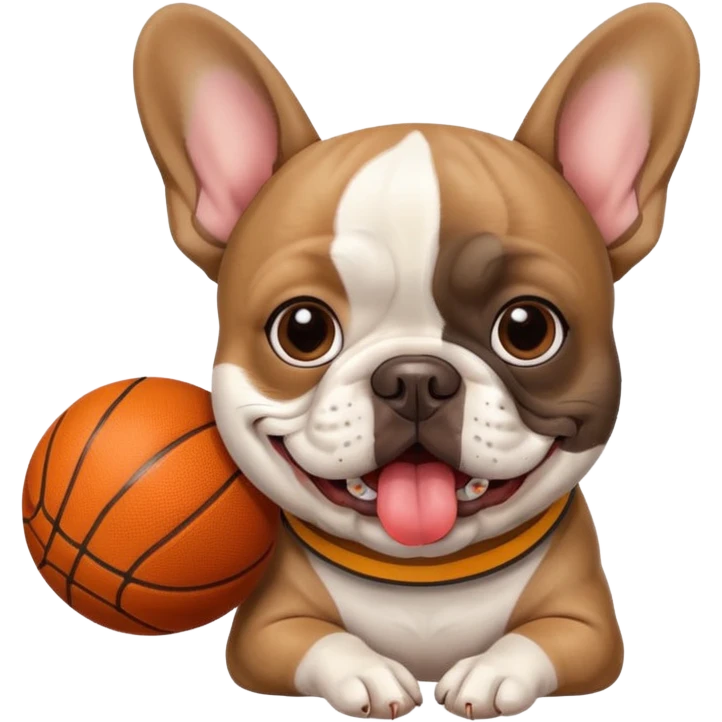 French bulldog with basketball  emoji