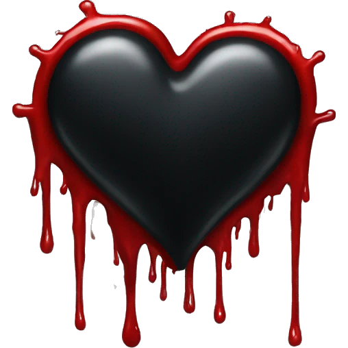 Black heart bleeding emoji